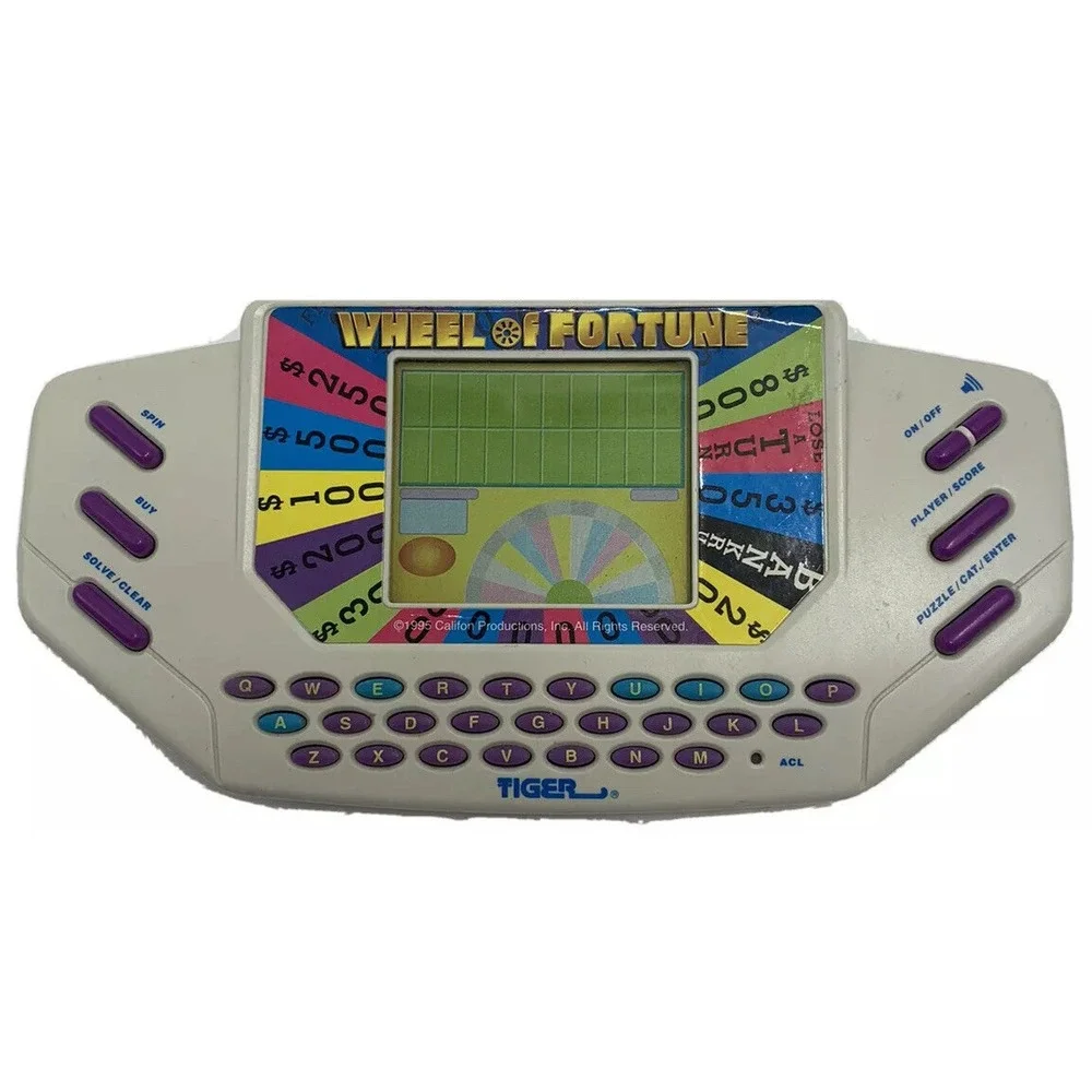 Wheel of Fortune Hand Held Game Tiger Electronics W Cartridge Works Vintage 1995